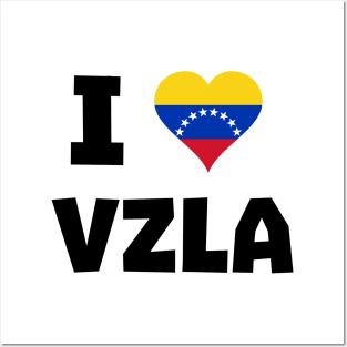 I Love VZLA - Venezuela Heart Flag T-Shirt Posters and Art